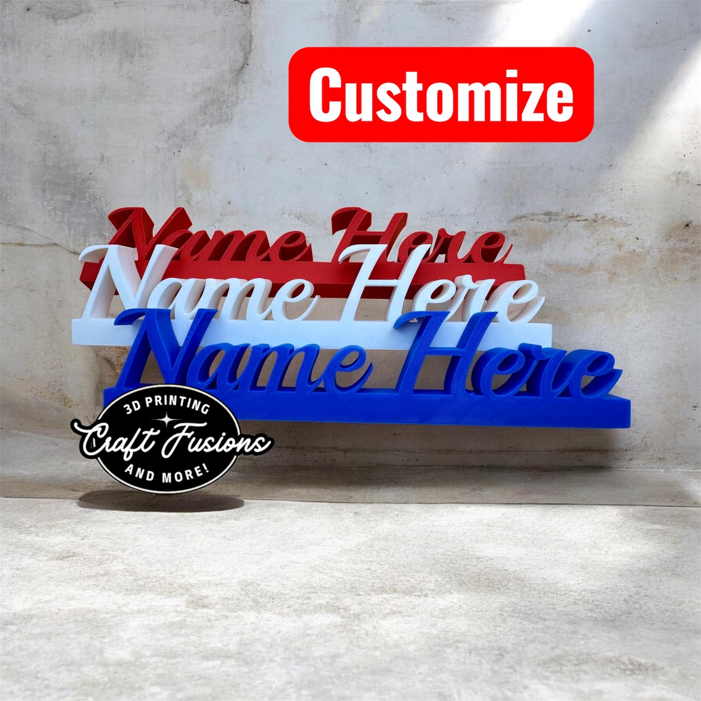 Custom 3D Printed Name Plate – Personalized Desk Decor