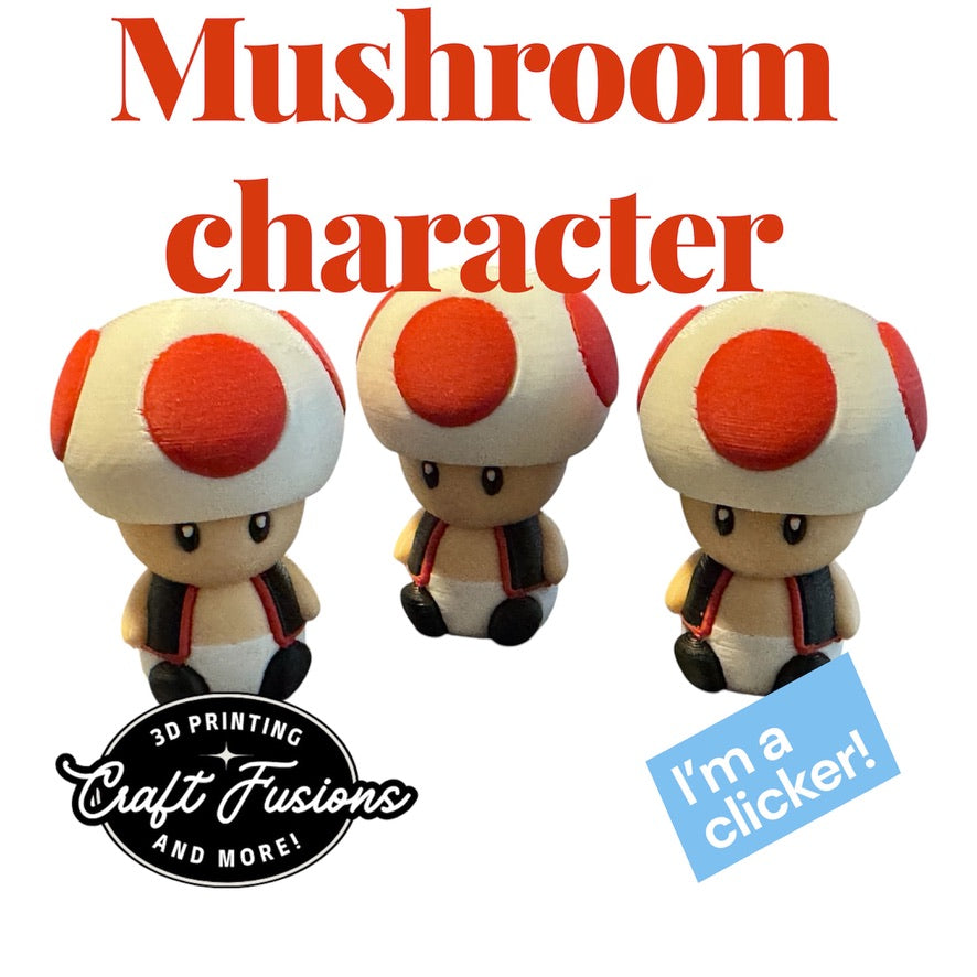 Mushroom Character Clicker Toy – Video Game Inspired Collectible