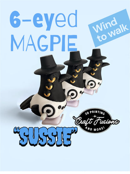 Six‑Eyed Magpie Wind‑Up Toy – Inspired Collectible