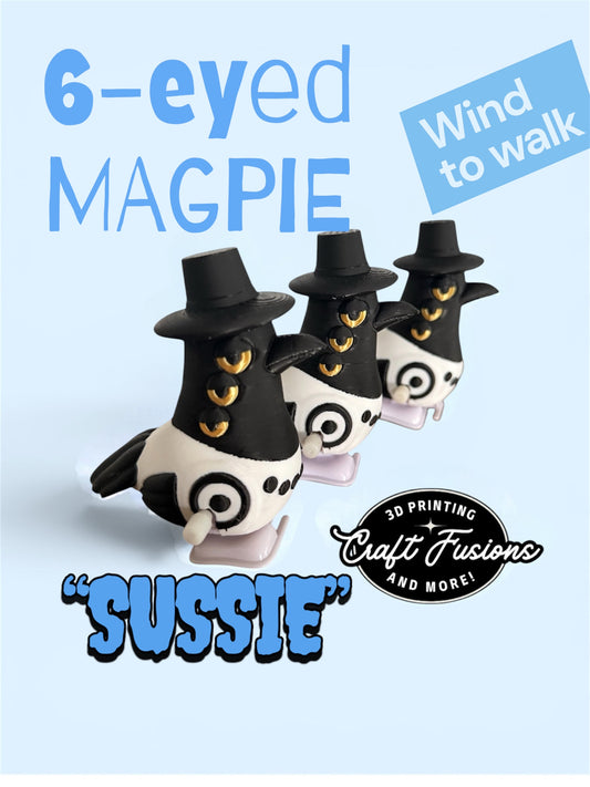 Six‑Eyed Magpie Wind‑Up Toy – Inspired Collectible