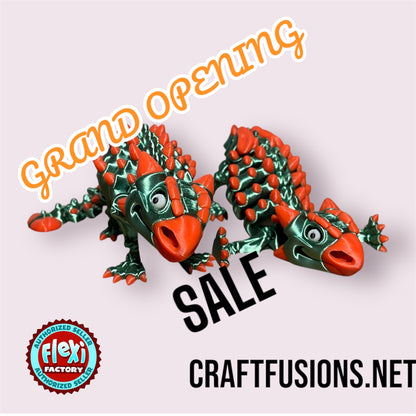 Articulating Ankylosaurus Skeleton - 3D Printed Dinosaur Decor by Flexi Factory