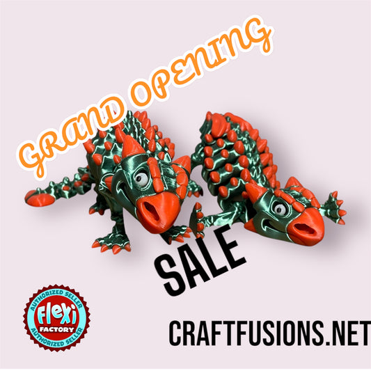 Articulating Ankylosaurus Skeleton - 3D Printed Dinosaur Decor by Flexi Factory