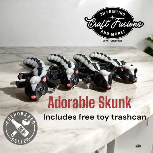Adorable Skunk with Trash Can