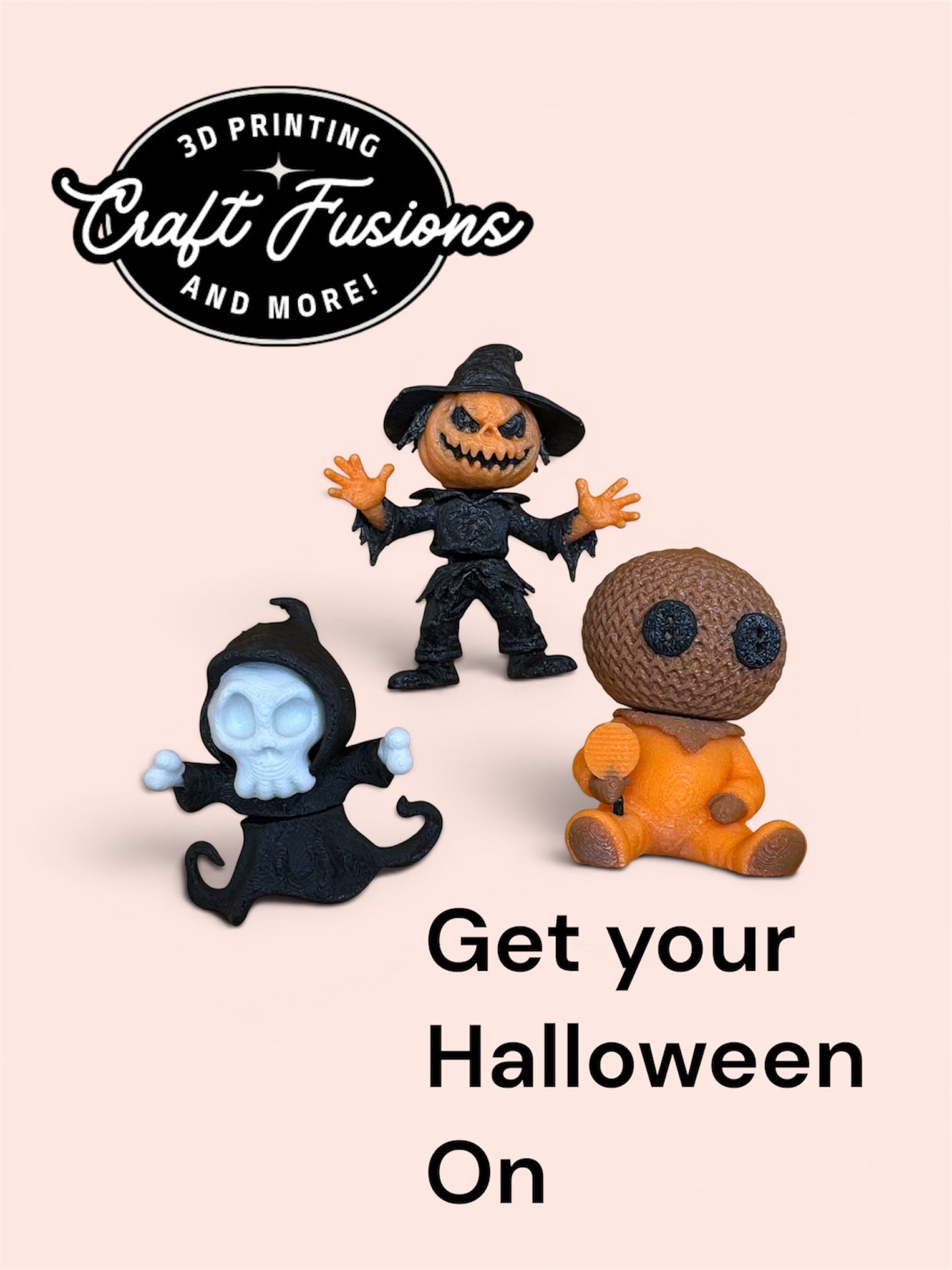 Halloween Mini Figurine Set – 6 Spooky Characters | 3D Printed Collectibles