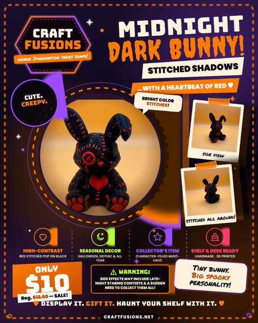 Midnight Dark Bunny From Craft Fusions